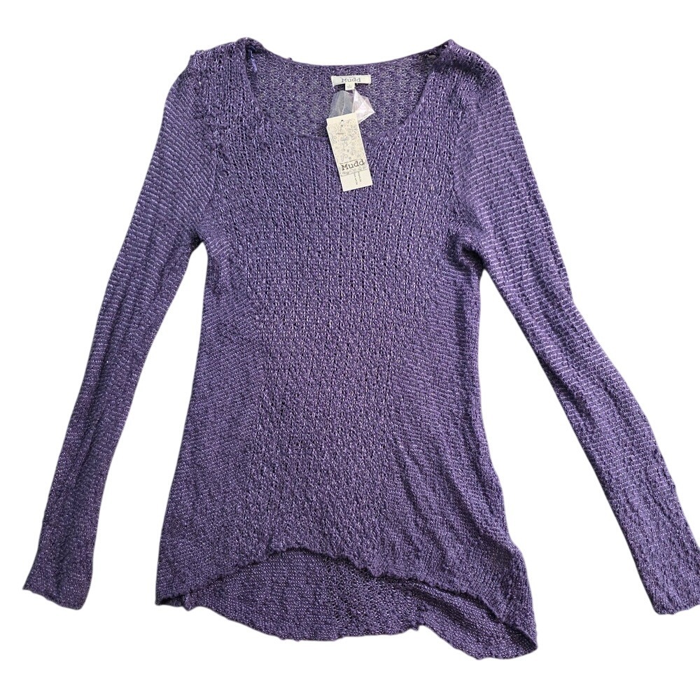 Mudd Jeans Mixed Marl Pullover Women's Top Large‎ Purple